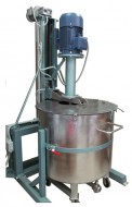Диссольвер для производства бытовой химии с подъемной крышкой и подкатной дежой